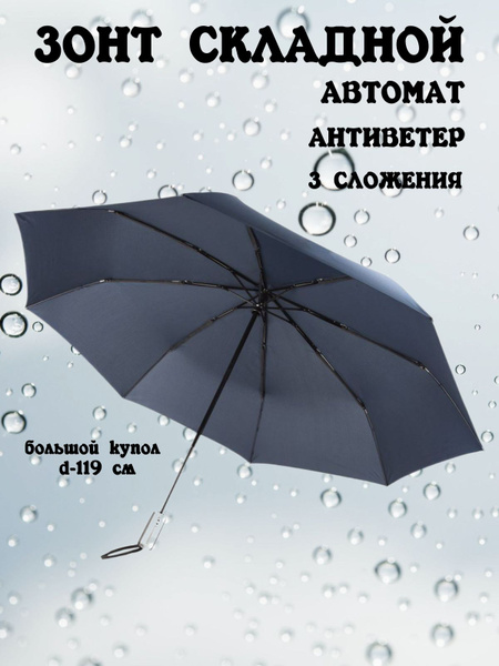 Зонт Unit, 3 сложения, темно-синий купить по низкой цене в интернет ...