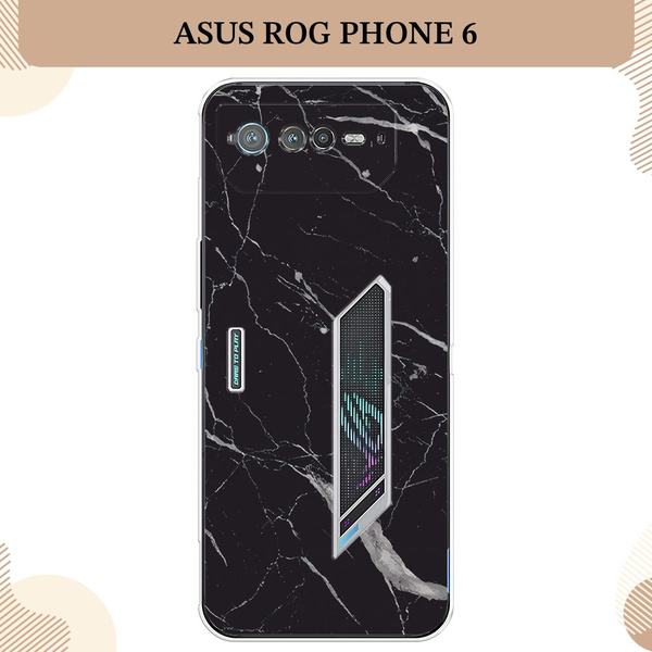Силиконовый чехол на Asus ROG Phone 6 / Асус Рог Фон 6, Черный минерал ...