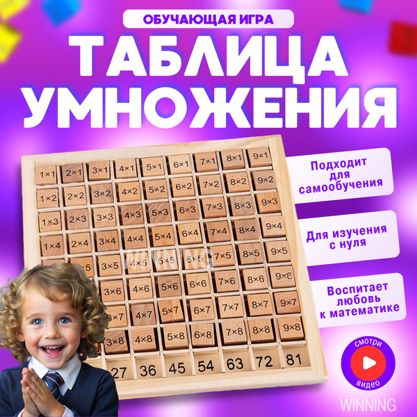 Игровой набор "Таблица умножения" для школьника. Математическая ...