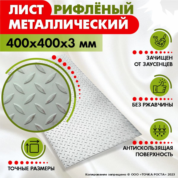 Лист металлический рифленый 400х400х3 мм - купить с доставкой по ...
