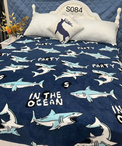 Плед флисовый новинка из серии Любимые моменты-Акула 200х180 см ...