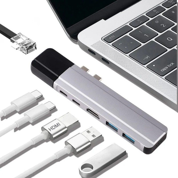 USB HUB Hyper HyperDrive NET 6-in-2 Hub для USB-C MacBook Pro/Air ...