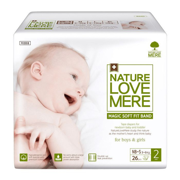 Nature Love Mere Подгузники супер мягкие Magic Soft S (3-6 кг) 26 шт ...