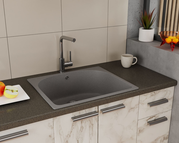 Мойка для кухни BAU Mif Gray stone 59х51, выпуск с сифоном в комплекте ...