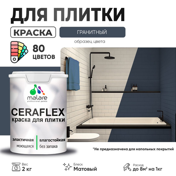 Акриловая краска для плитки Malare Ceraflex для керамической и ...