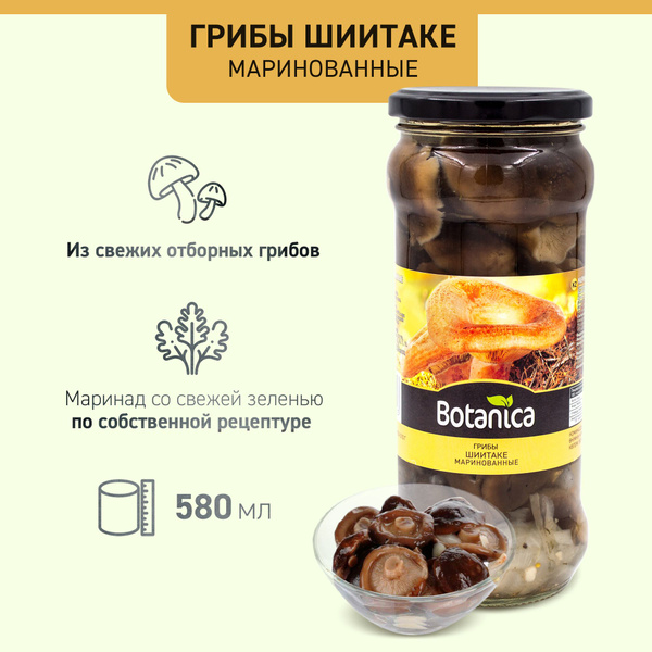Грибы шиитаке Botanica маринованные, 580 мл купить на OZON по низкой ...