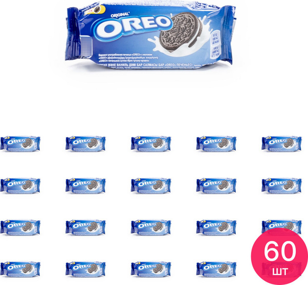 Печенье Oreo / Орео с какао и начинкой с ванильным вкусом, 4шт. в ...