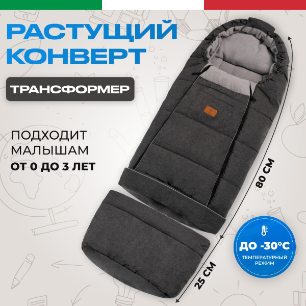 Конверт трансформер зимний в коляску и для санок купить на OZON по ...