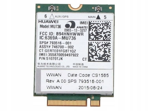 Wi-Fi-адаптер Модуль WiFi HUAWEI MU736 NGFF 3G/4G 746699-004 HP ...