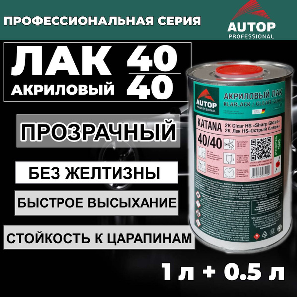 Лак автомобильный акриловый, глянцевое покрытие, AUTOP Professional ...