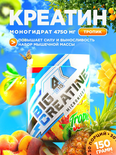 Креатин моногидрат BIGSNT BIG CREATINE для набора мышечной массы, силы ...
