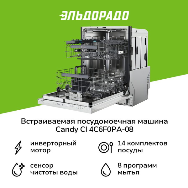 Встраиваемая посудомоечная машина 60 см Candy CI 4C6F0PA-08 купить на ...