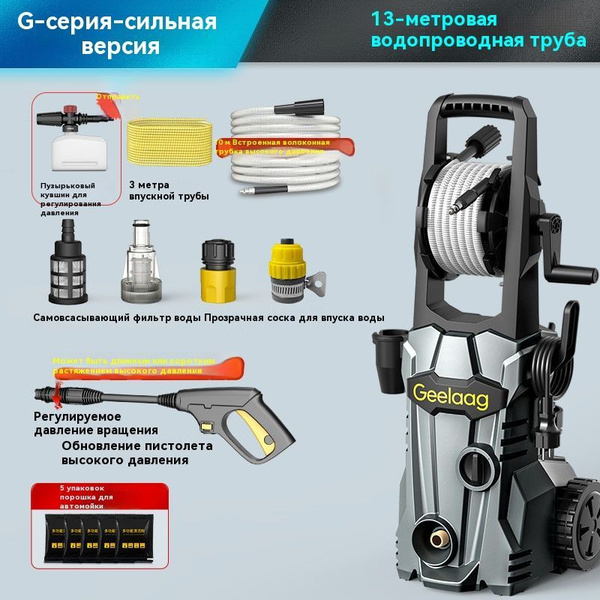 Мойка высокого давления барабаном для шланга (1600 Вт, 195 бар ...