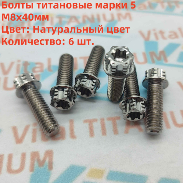 Болт 40 мм, 6 шт. купить на OZON по низкой цене (1767316708)