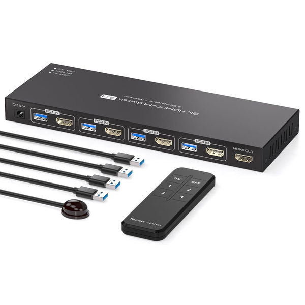 Переключатель 8K HDMI KVM 1 монитор 4 компьютера 4K@144Hz купить на ...