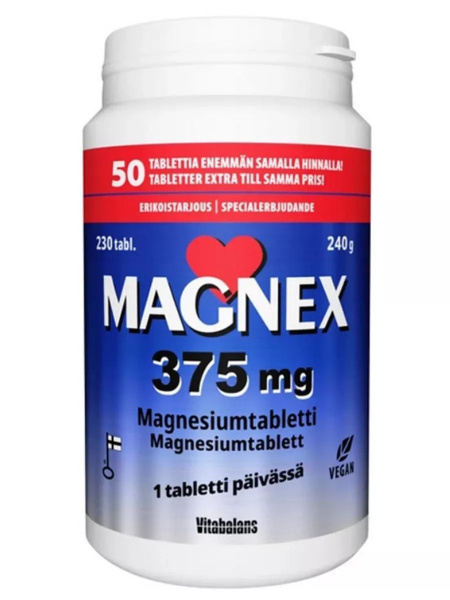 Magnex 375 mg / Магний 375 мг, 230 ТАБ купить на OZON по низкой цене ...