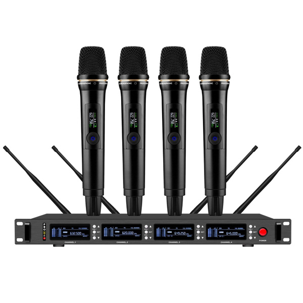 Микрофон для живого вокала UHF 4 канала микрофон караоке С 4 ...