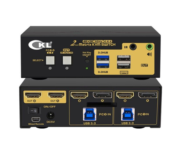 2X2 Матричный DisplayPort +HDMI KVM переключатель Dual Monitor USB 3.0 ...