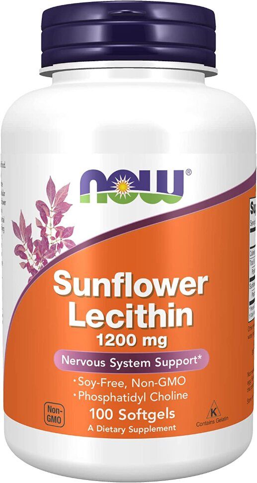 ПодсолнечныйлецитинNOWSunflowerLecithin1200mg,100гелевыхкапсул