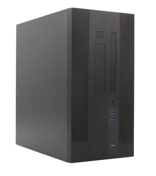 КомпьютерныйкорпусPowermanEK303BK(6154288)черный-MiniTower,Mini-ITX,USB3.2Gen1Type-A,USB3.2Gen1Type-C