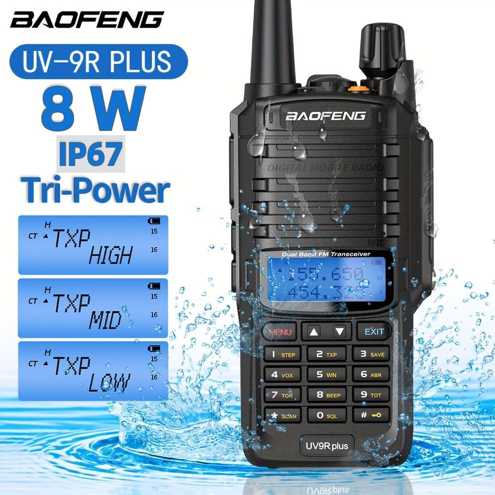 Портативнаярация/BaofengUV-9RPLUS8W(радиостанция),черная.