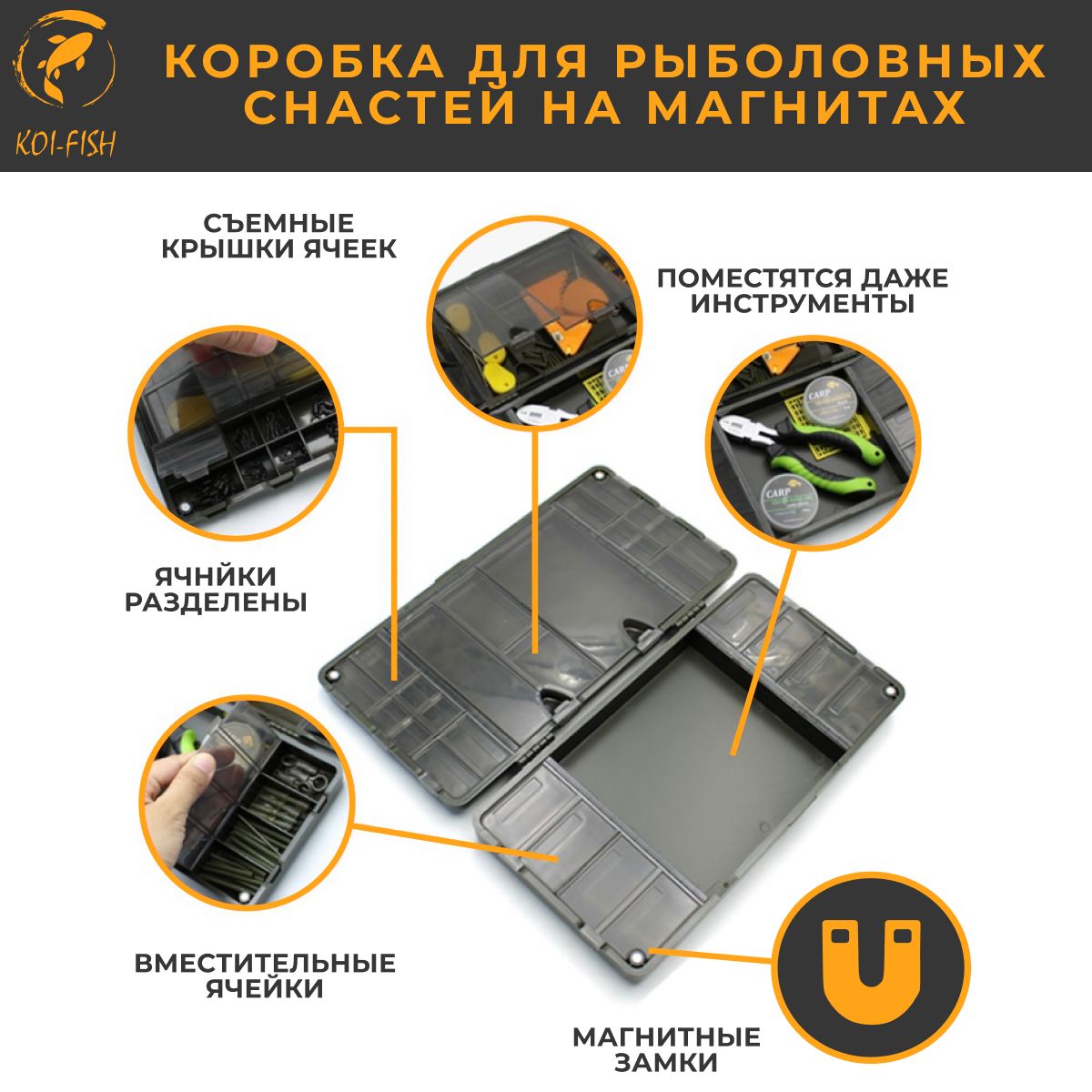 TackleBoxрыболовныйдлякарповыхаксессуаров(388A).ТеклБокскарповыйдлярыбалки.Коробкатеклбоксдляснастей