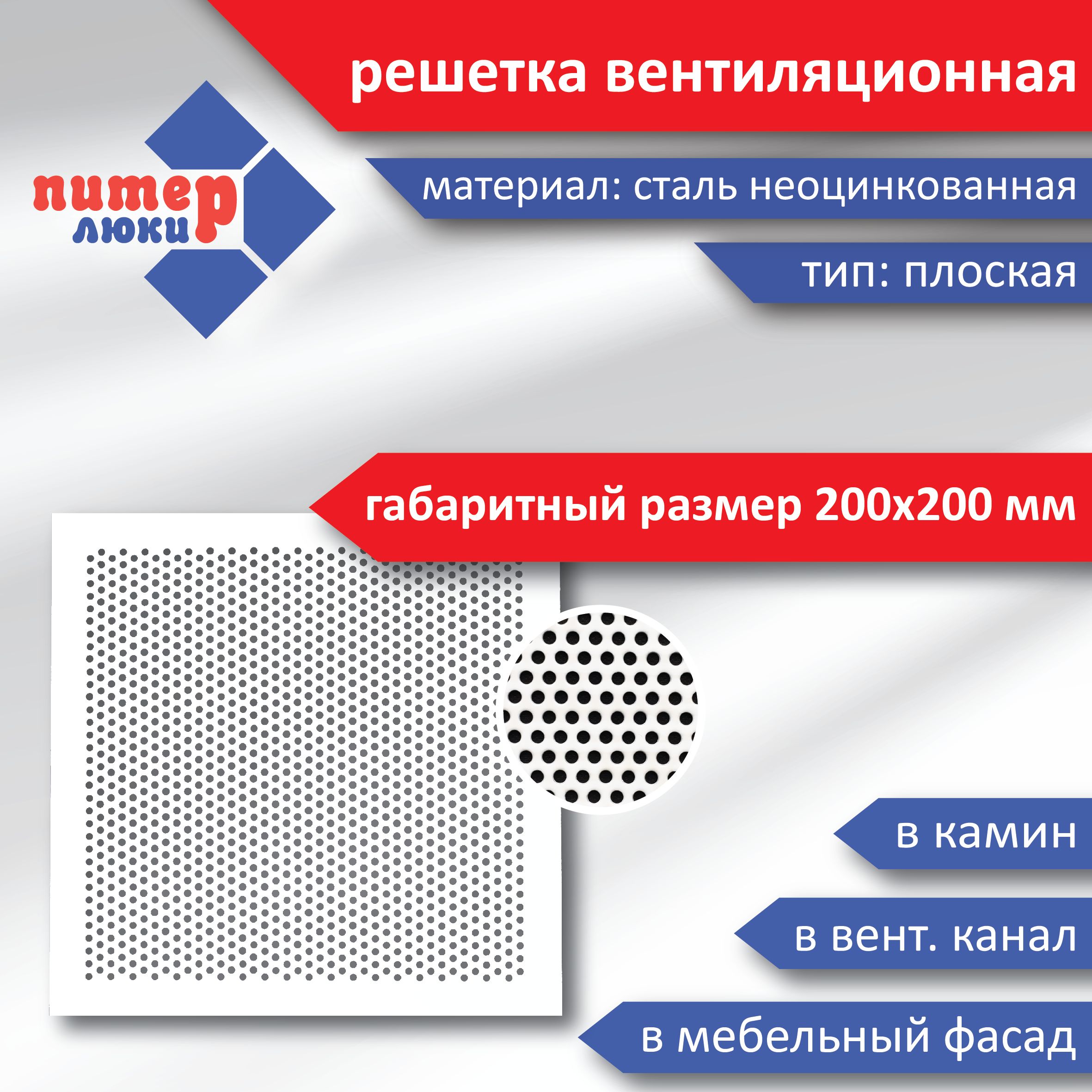 Решетка вентиляционная плоская, габаритный размер 200*200 мм, цвет белый  матовый, узор круг - купить по выгодной цене в интернет-магазине OZON  (938935280)