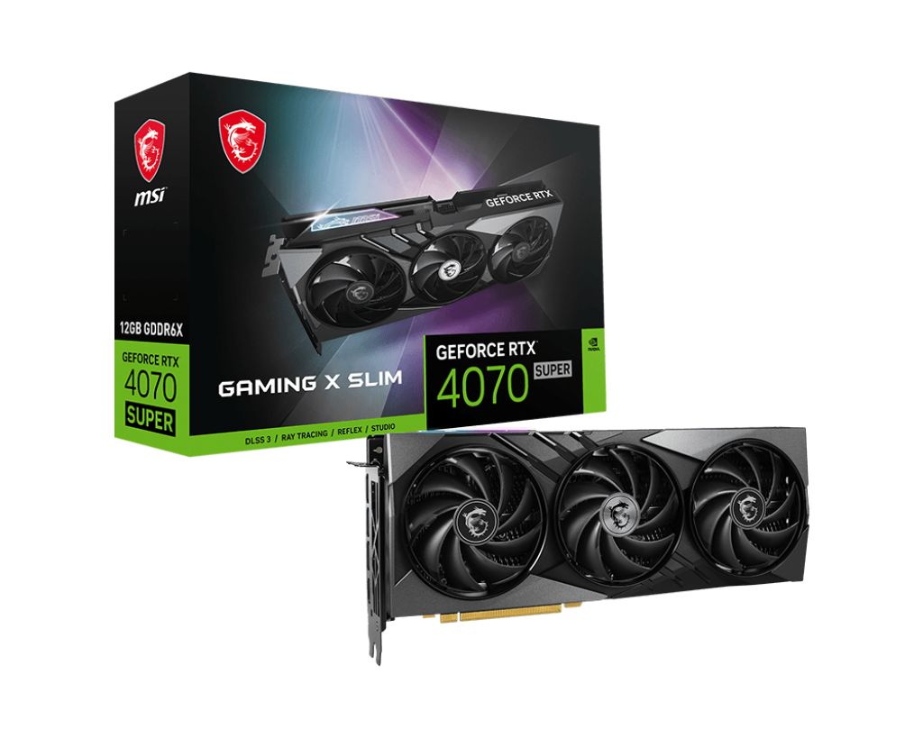 MSI Видеокарта GeForce RTX 4070 SUPER GAMING X SLIM 12 ГБ (RTX 4070 SUPER  12G GAMING X SLIM)