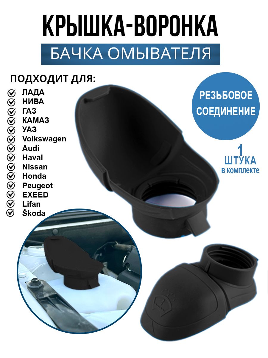 Крышка воронка бачка омывателя ВАЗ и VAG, накручивающаяся, арт. 6V0955485