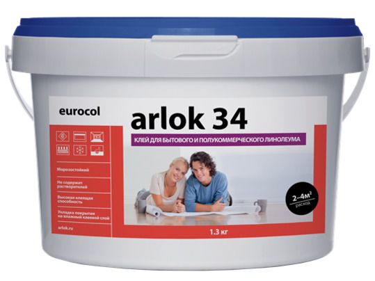 Водно-дисперсионный клей 34 Arlok (1,3 кг) eurocol