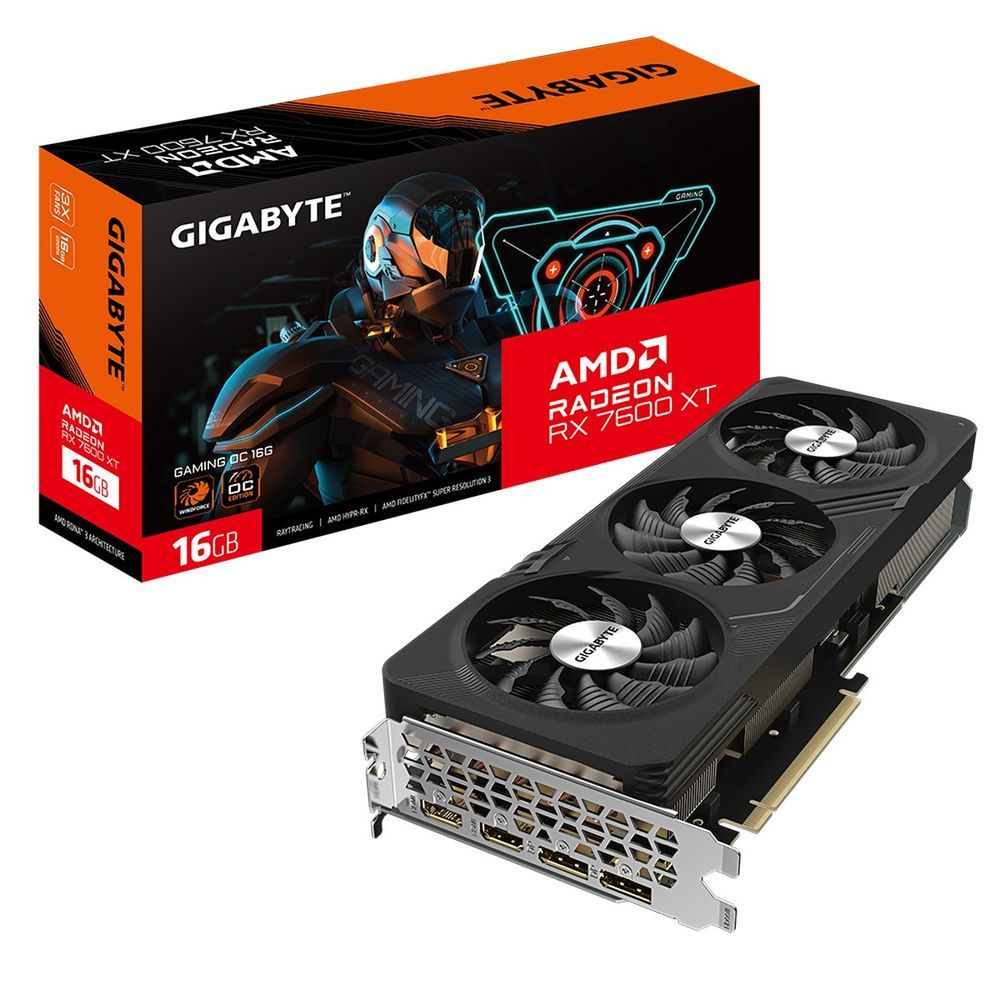 Gigabyte Видеокарта Radeon RX 7600 XT 16 ГБ (GV-R76XTGAMING OC-16GD)