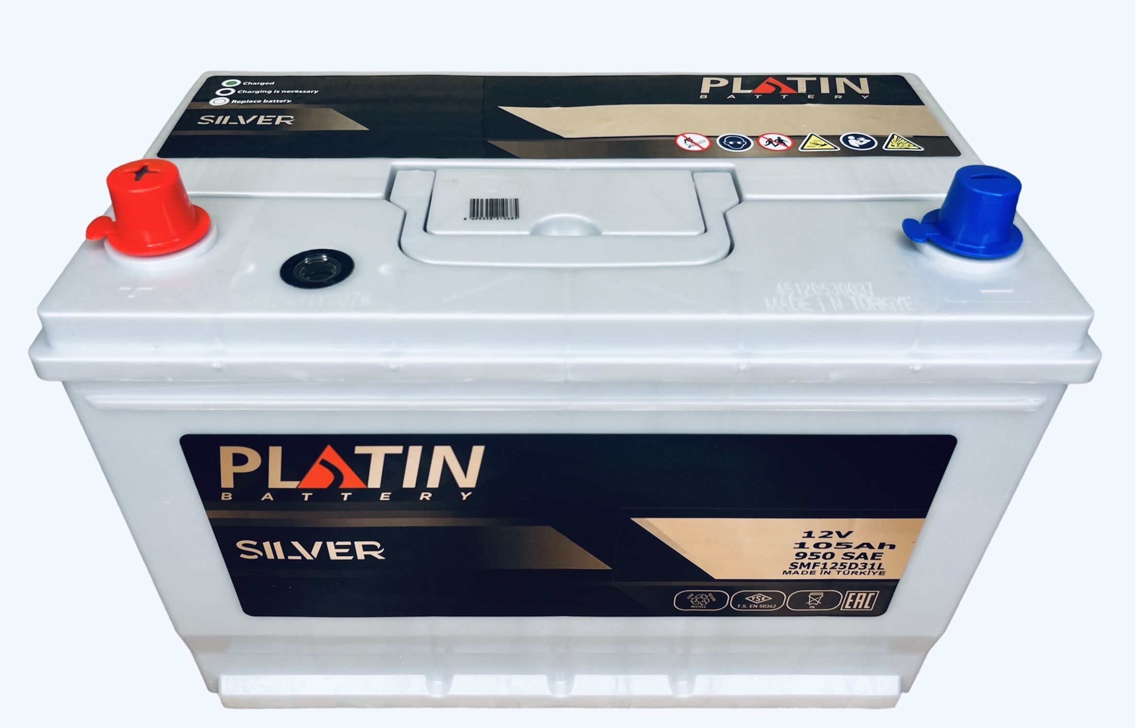 Аккумулятор автомобильный Platin Silver Asia 105 Ач 900 A п.п. SMF 125D31R  306х173х225