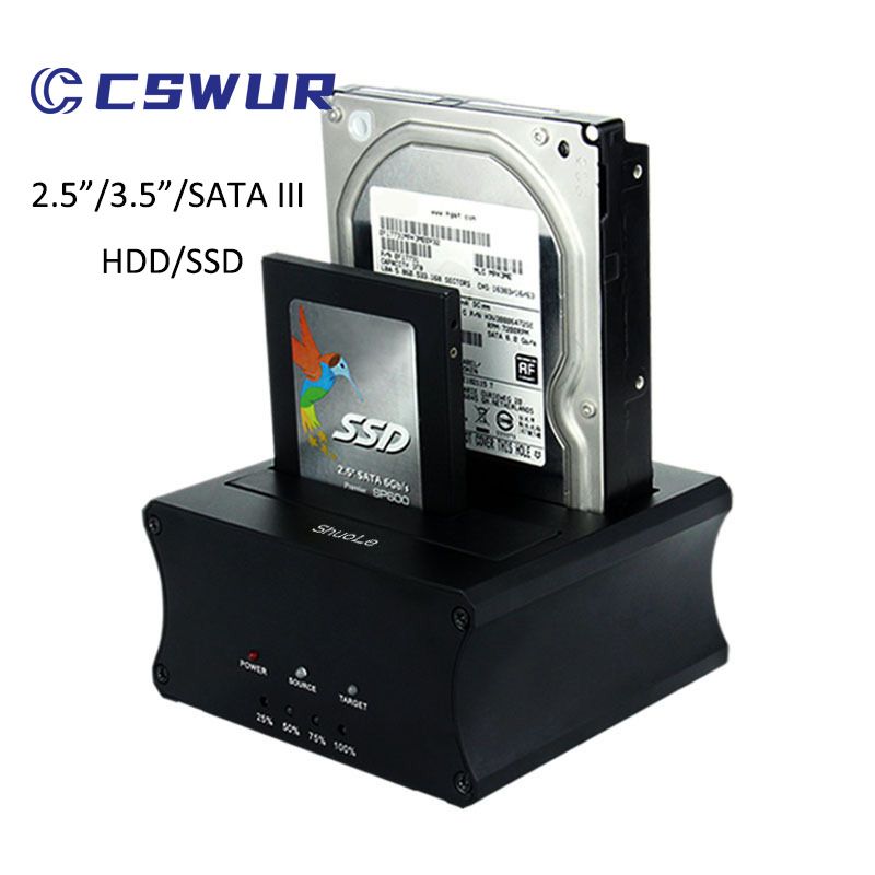 Док-станциядляжесткихдисковCswurD2U3X2.5/3.5SATAIIIHDD/SSD,USB-B5Гбит/с(Внешняяупаковкаповреждена)