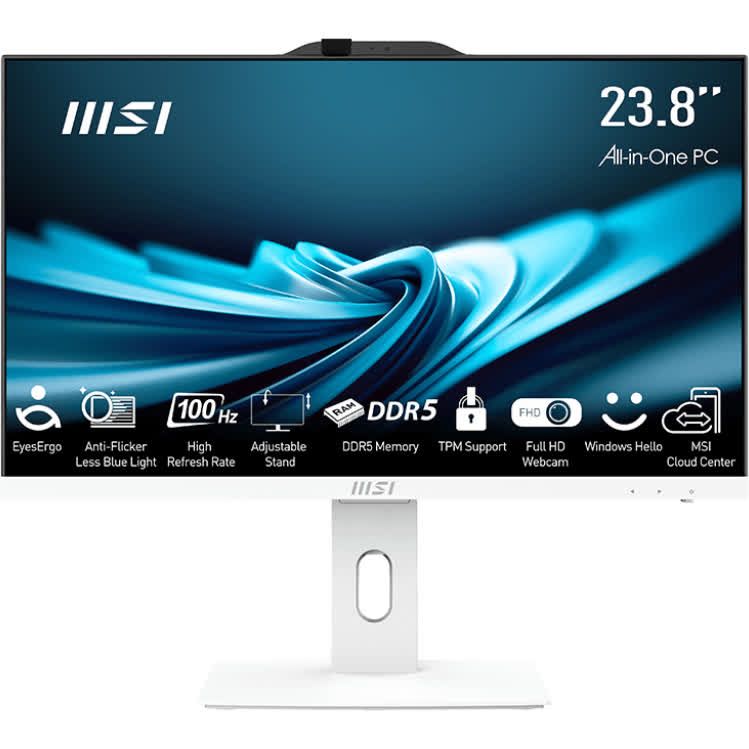 MSI 23.8" Моноблок PRO AP242P 14M (Intel Core i5-14400, RAM 16 ГБ, SSD 256 ГБ, Intel UHD Graphics, Без ОС), 9S6-AE0622-825, белый, Русская раскладка