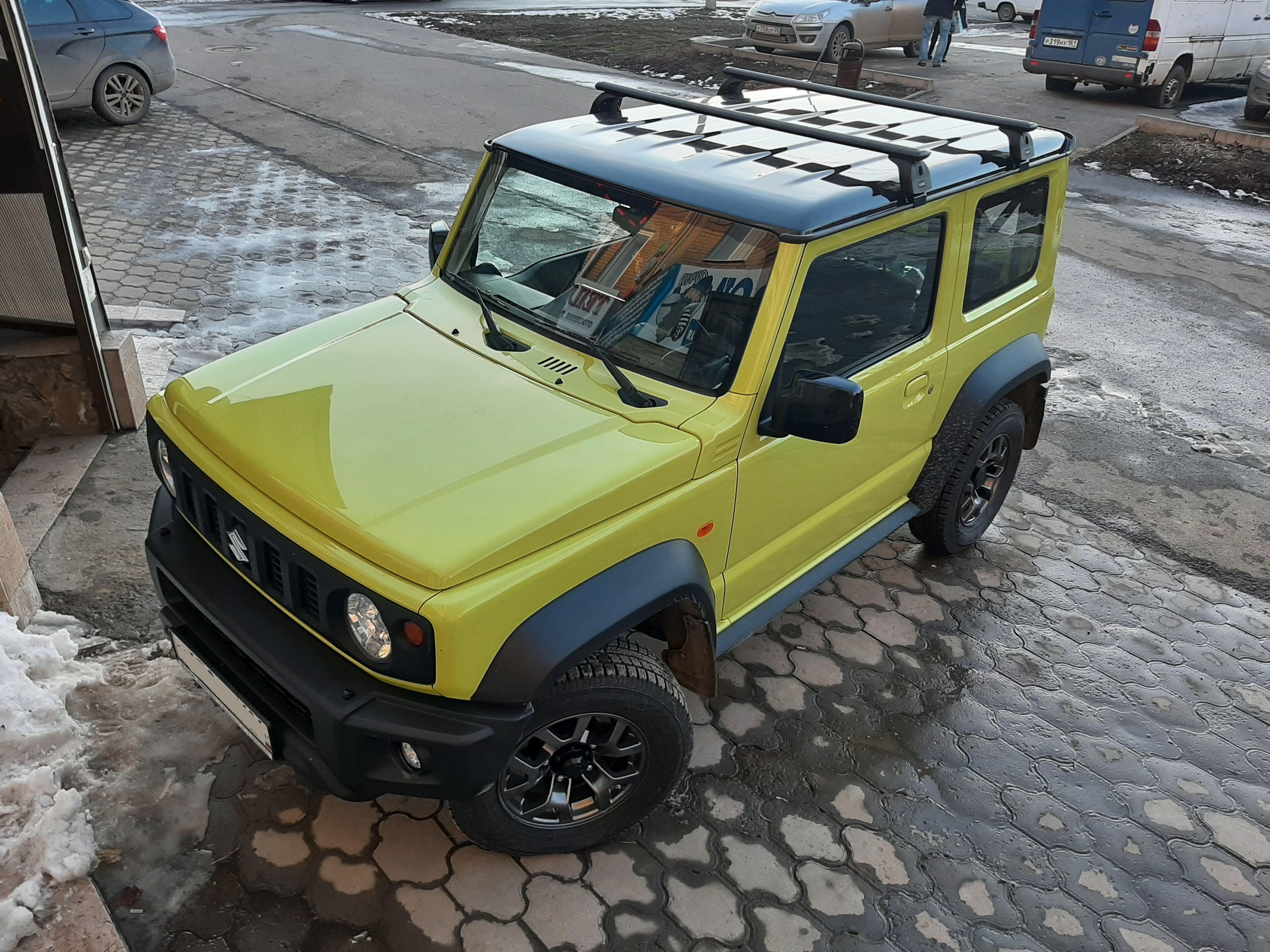 Багажник на крышу LUX с дугами 1,3 м аэро-трэвэл (82мм) ЧЁРНЫМИ для Suzuki Jimny IV 2019-... г.в.