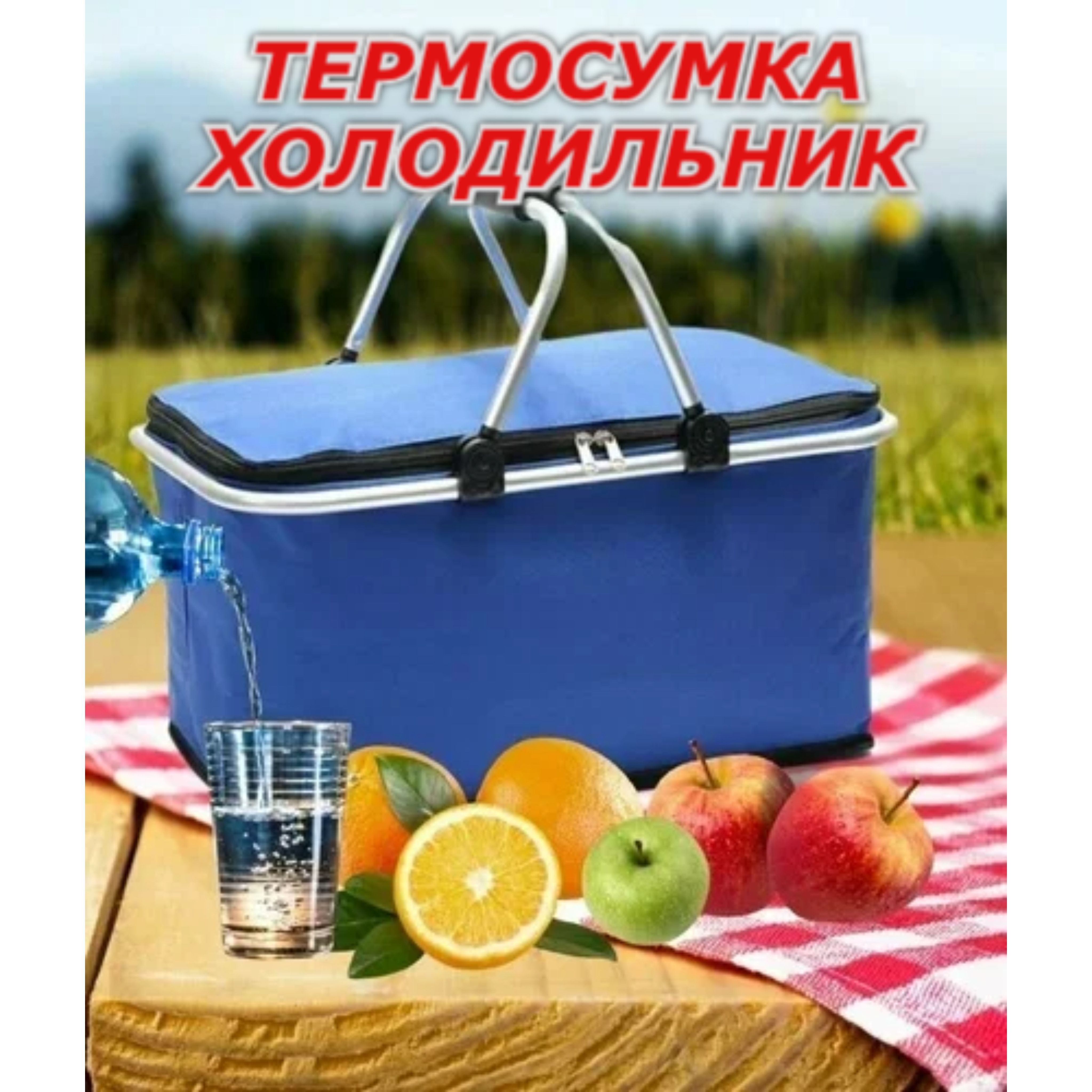 Термосумка, синий, держит температуру 12 ч - купить по выгодной цене в  интернет-магазине OZON (1597493438)