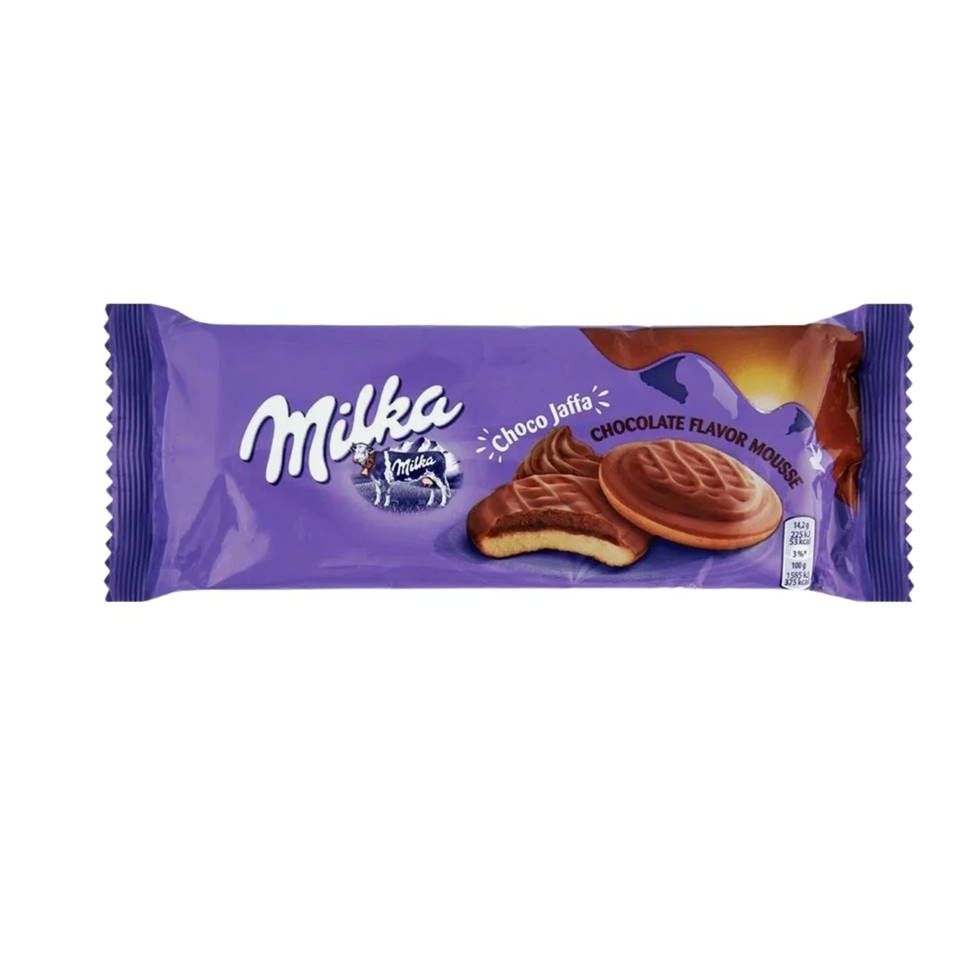 Милка бисквит с шоколадом. Печенье Milka Choco Jaffa. Милка печенье 128гр с шоколадным муссом. Milka Jaffa Choco Mousse 128g. Милка печенье Choco Jaffa Chocolate Mousse