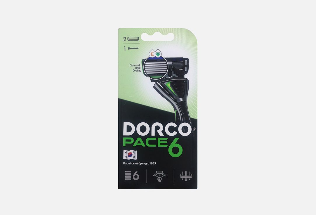 Станок для бритья + 2 сменные кассеты Dorco Pace6