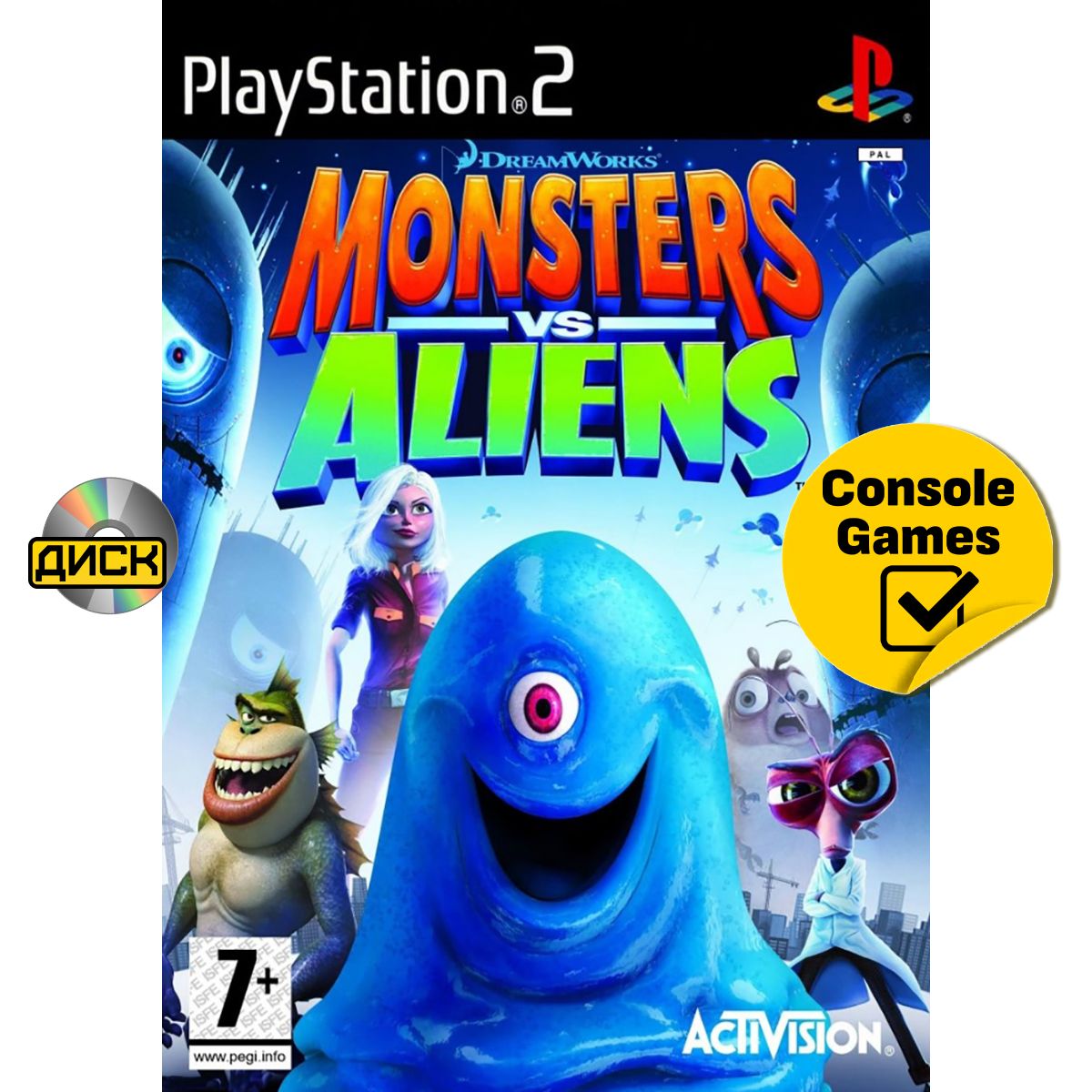 PS2 Monster vs Aliens (английская версия). Товар уцененный