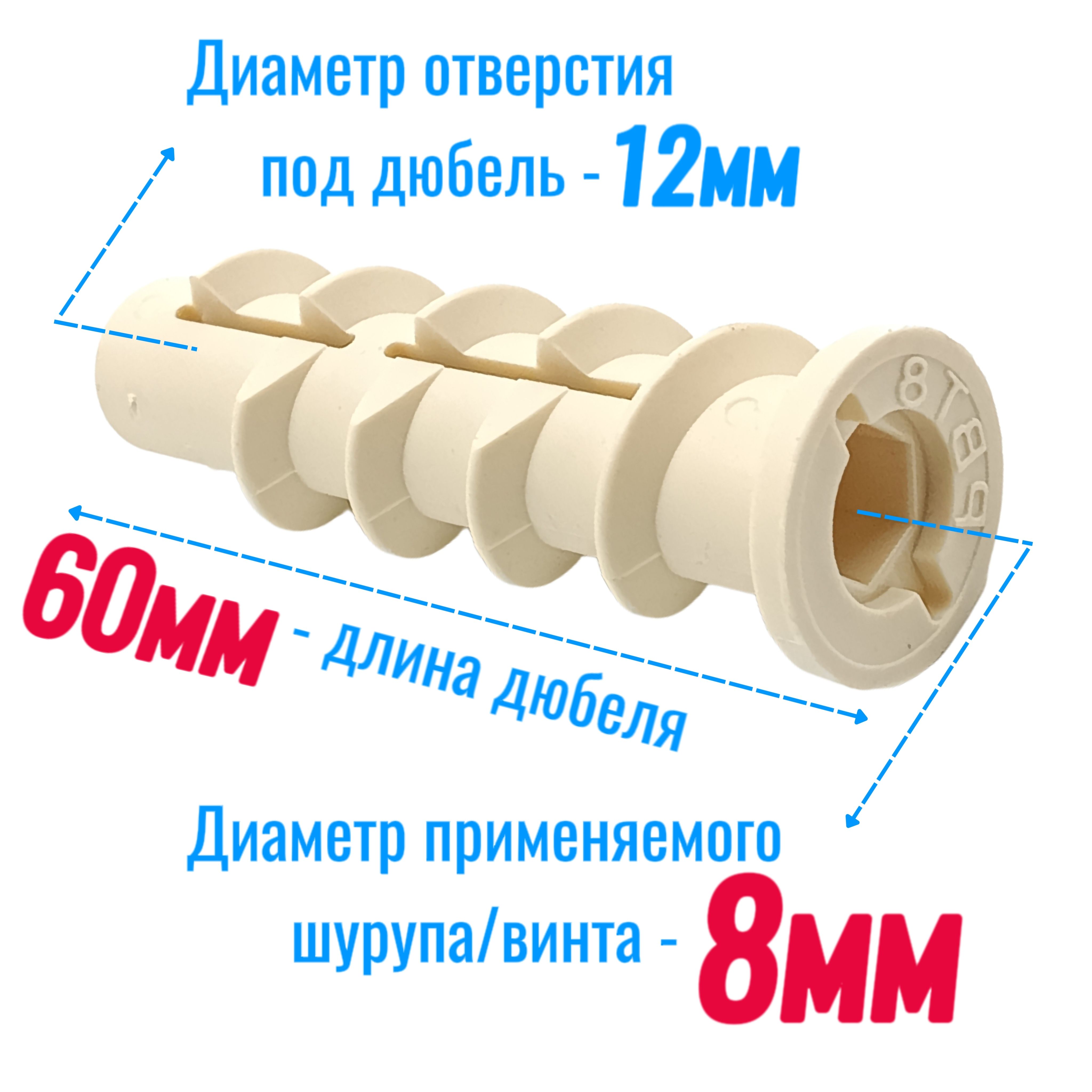 Дюбель для газобетона 8х60 PBT Европартнер (20 шт)