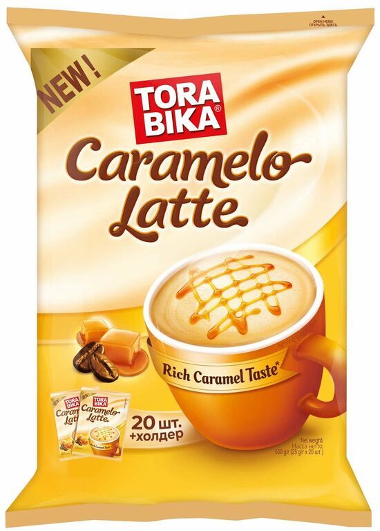 TorabikaКоферастворимыйCarameloLatte,20пак,30г