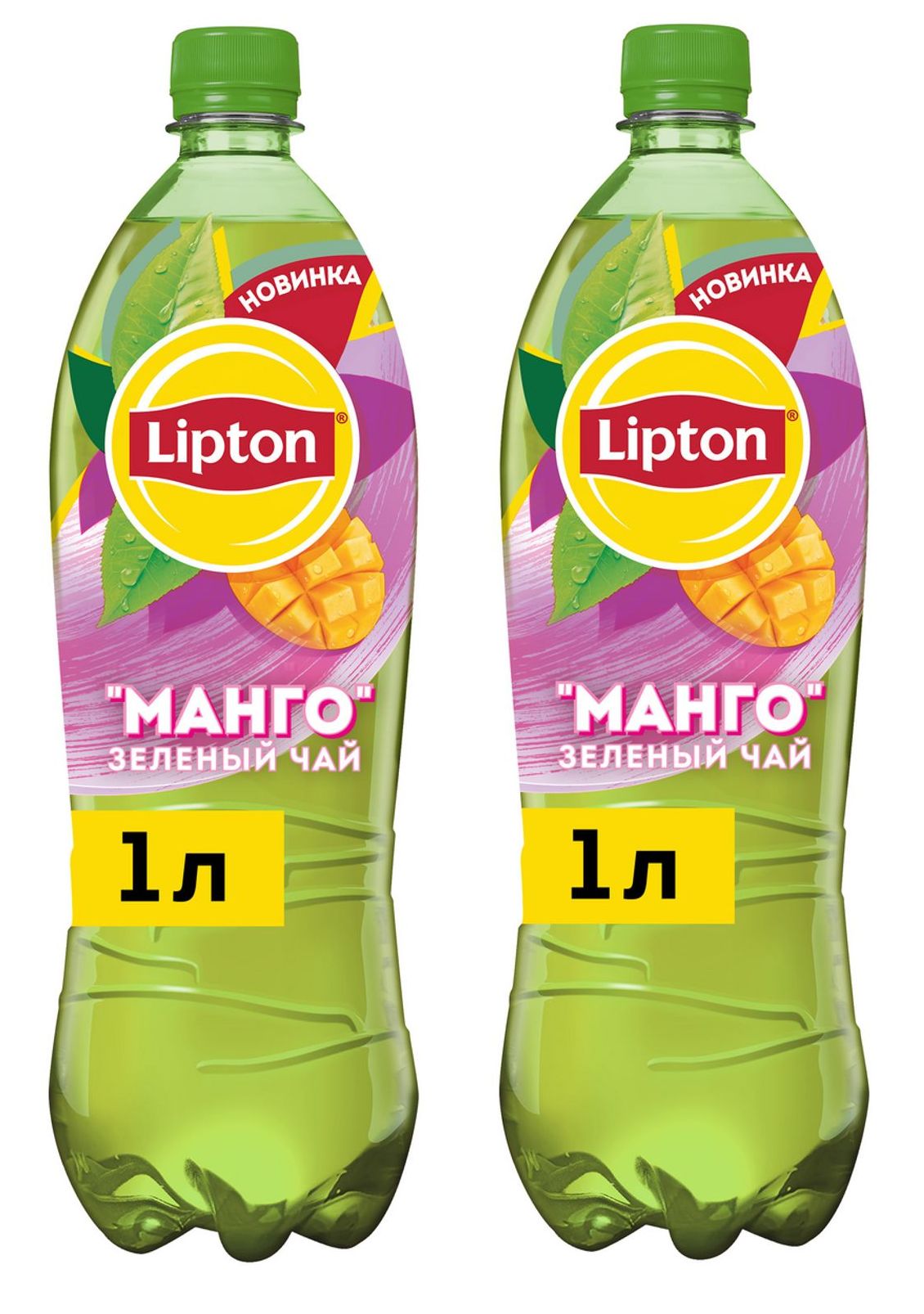 Холодный чай Lipton зеленый с манго, 2 шт по 1 л