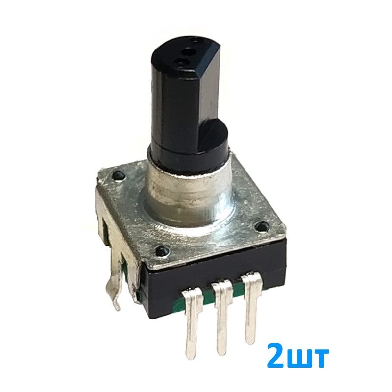 EC12E2415mmpushpin2шт,Энкодерскнопкой,24импульсанаоборот(безщелчков),валслыскойd6х15мм,контакты5В/10мА,инкрементальный,цифровой