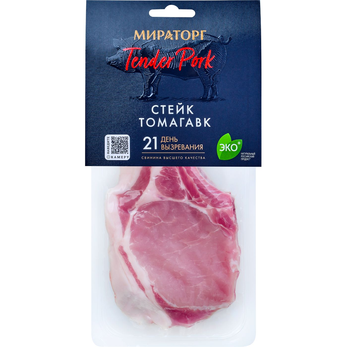 Стейк МИРАТОРГ Tender Pork Томагавк свиной категория Б охлажденный, вакуумная упаковка, 360г