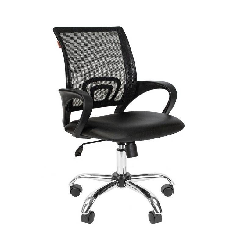 Стул офисный easy chair 805 vp черный искусственная кожа металл хромированный