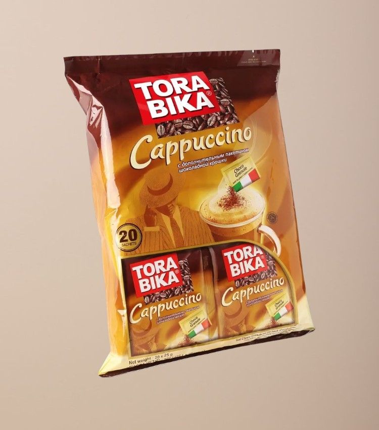 Кофейный напиток Torabika Cappuccino, с дополнительным пакетиком шоколадной крошки, 25 г х 20 шт