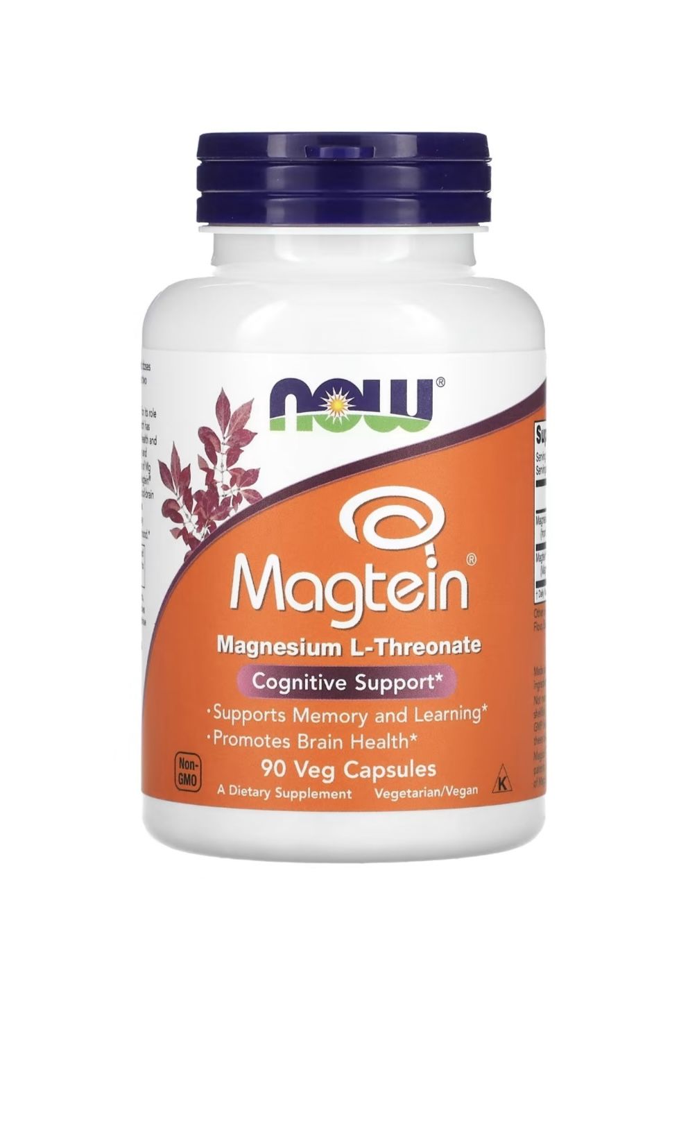 Магтеин L-Треонат Магния NOW Magtein Magnesium L-Threonate 90 капсул