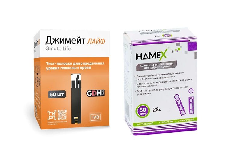 Тест-полоски Gmate Life (Джимейт Лайф) №50 + 50 универсальных ланцетов