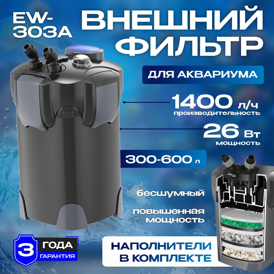 ВнешнийфильтрдляаквариумаAKENORIEW-303А,26W,1400л/ч