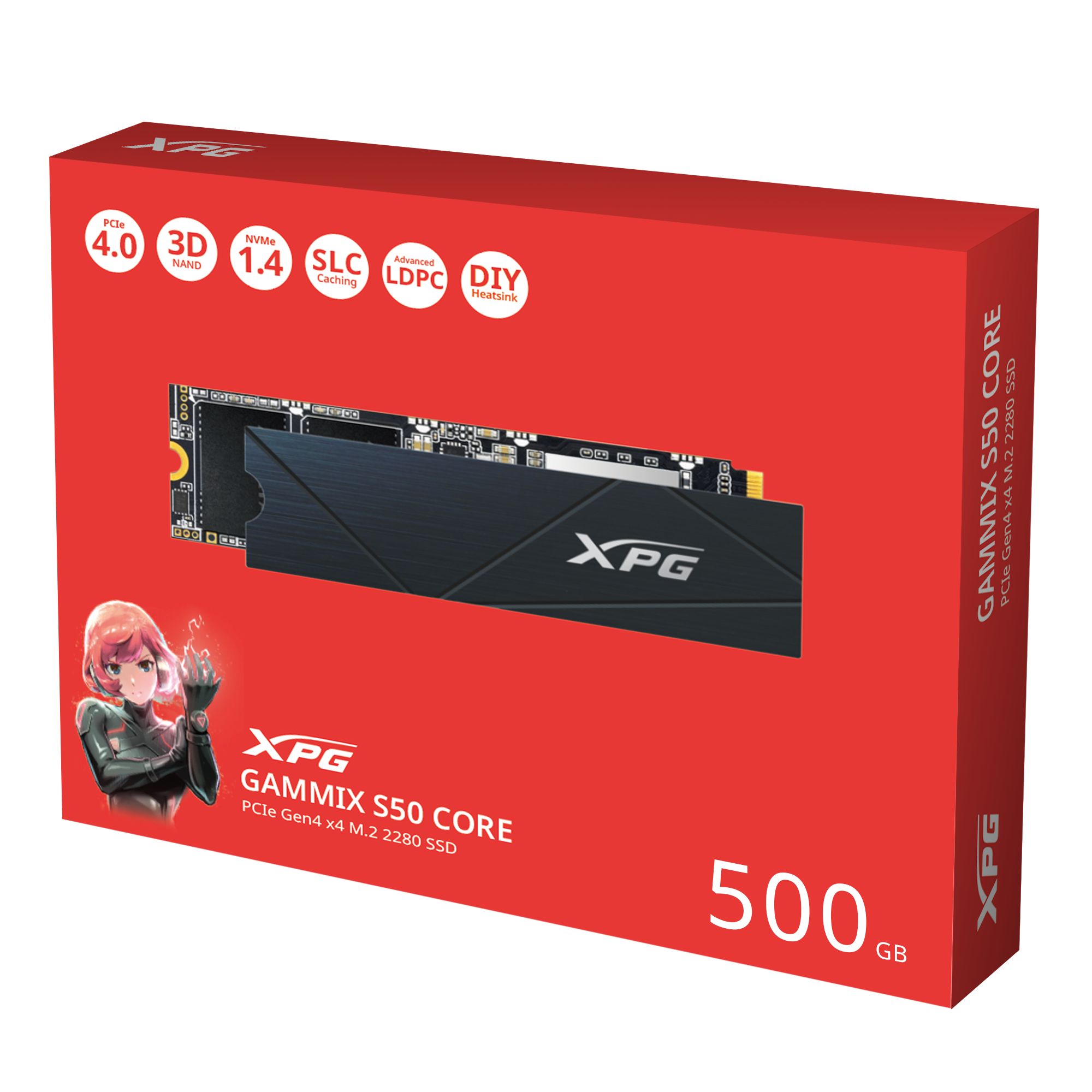 ADATA500ГБВнутреннийSSD-дискGAMMIXXPGS50(SGAMMIXS50C-500G-CS)